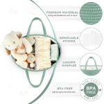 Maliton Diaper Caddy Organizer for Baby Boy- Cotton Rope Diaper Caddy, Diaper Organizer for Changing Table, Nursery Storage Caddy, Newborn Baby Must Have Items - Image 4